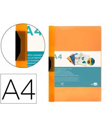 Carpeta liderpapel dossier pinza lateral 45301 polipropileno din a4 naranja 30 hojas pinza deslizante