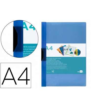 Folder liderpapel dossier side clamp 45302 polypropylene din a4 blue 30 sheets sliding clamp