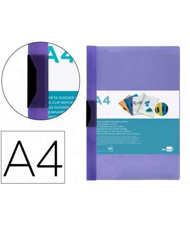 Carpeta liderpapel dossier pinza lateral 45306 polipropileno din a4 violeta 30 hojas pinza deslizante