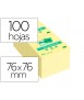 Bloc de notas adhesivas quita y pon post-it 76x76 mm papel reciclado amarillo