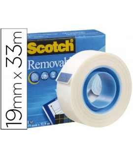 Cinta adhesiva scotch magic invisible removible 33 mt x 19 mm
