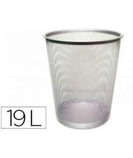 Metal Waste Bin q-connect Grey Grid 295x345mm