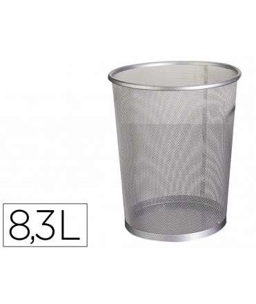 Papelera metalica q-connect rejilla gris 190x260x235 mm