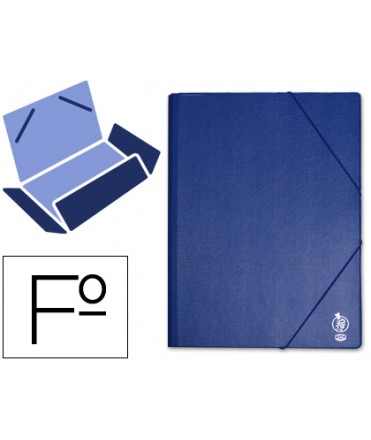 Carpeta liderpapel gomas folio solapas plastico azul
