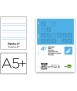 Recambio liderpapel cuarto 100 hojas 60gr pauta 4ª 3.5mm con margen 6 taladros