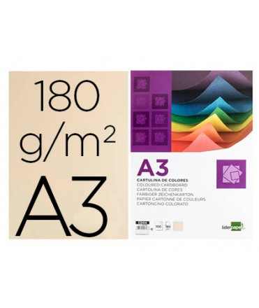 Cardboard liderpapel a3 180g/m2 cream pack of 100 sheets