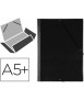 Carpeta saro gomas tres solapas plastico cuarto color negro