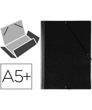 Carpeta saro gomas tres solapas plastico cuarto color negro