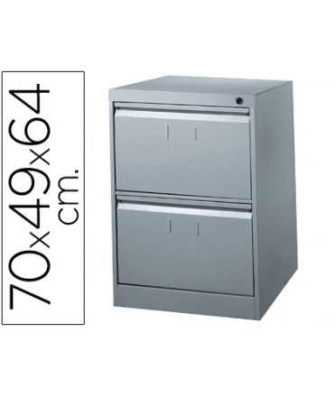 Fichero cajones de suelo metalico de 2 cajones 70cm alto,64cm prof,49cm anchocolor gris n.75