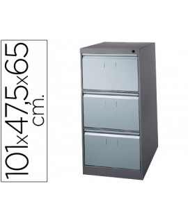 Fichero cajones de suelo metalico de 3 cajones 101 alto,65 prof. 47,5 ancho color gris n.1375