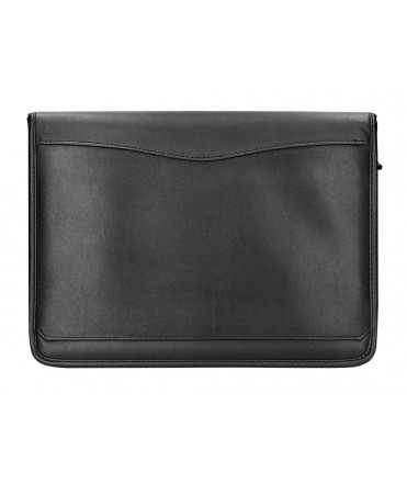 Carpeta portafolios q-connect cremallera 4 anillas 20 mm concalculadora con bolsa para movil color negro 260x355 mm