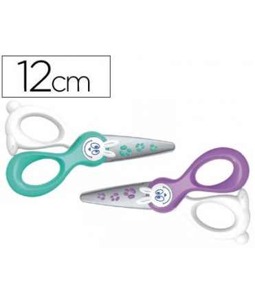 Tijera escolar maped kidi-cut 12 cm especial para infantil corta papel y no corta pelo, piel ni ropa