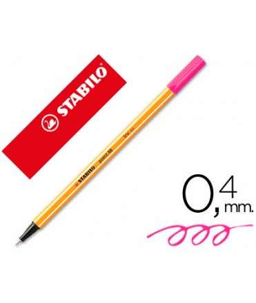 Rotulador stabilo punta de fib ra point 88 rosa punta fina 0,4mm