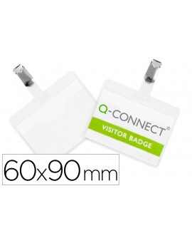 Identificador con pinza q-connect kf01560 60x90 mm con apertura superior