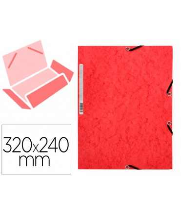 Carpeta q-connect gomas kf02165 carton simil-prespan solapas 320x243 mm roja