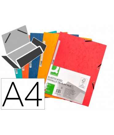 Carpeta q-connect gomas kf02174 carton simil-prespan solapas 320x243 mm colores surtidos