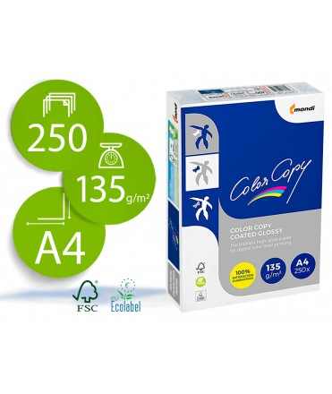 Papel fotocopiadora color copy glossy din a4 135 gramos paquete 250 hojas