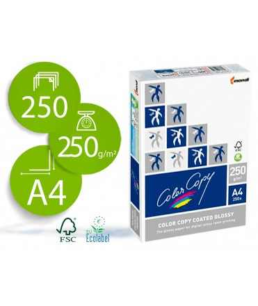 Papel fotocopiadora color copy glossy din a4 250 gramos paquete 250 hojas
