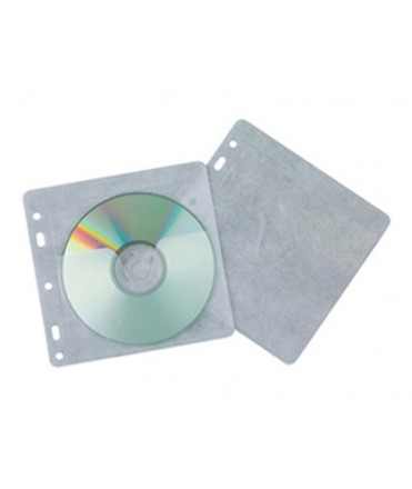 Sobre para 2 cd q-connect polipropileno con solapa multitaladro y forro protector-pack de 40 unidades