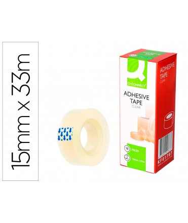 Cinta adhesiva q-connect transparente 33 mt x 15 mm
