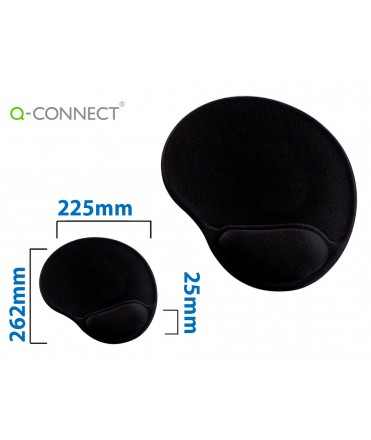 q-connect mouse pad with ergonomic wrist rest in dark grey 262x225x25 mm