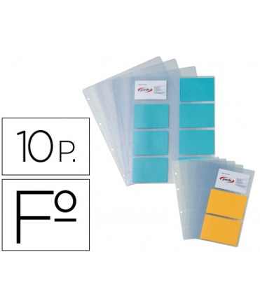 Recambio fundas pardo para tarjetero 175 bolsa de 10 hojas capacidad 16 tarjetas por hoja