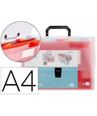 Carpeta liderpapel clasificador fuelle 45144 polipropileno a4 transparente con asa spectrafile 26 dpto