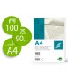 Papel verjurado liderpapel din a4 90g/m2 crema paquete de 100 hojas