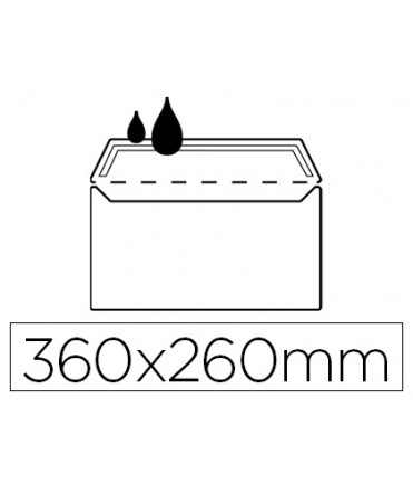 Sobre liderpapel n.16 blanco folio especial 260x360mm silicona caja de 250 unidades solapa recta