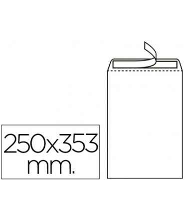 Sobre liderpapel bolsa n.10 blanco folio prolongado 250x353mm tira de silicona caja de 250 unidades