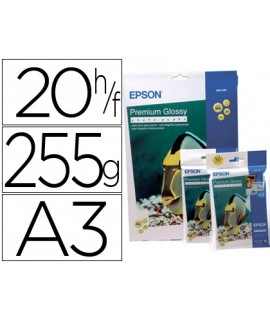Papel fotografico epson din a3 premium glossy 255 gr pack de 20 hojas