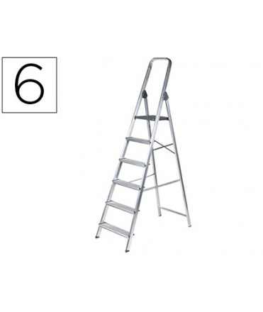 Escalera q-connect de aluminio 6 peldaños 1203x510x1895 mm peso maximo 150 kg en-131