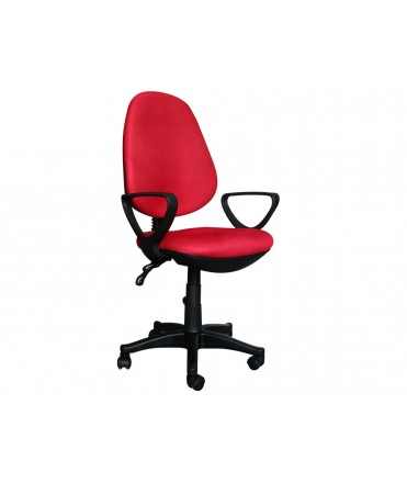 Silla giratoria q-connect base nylon negro regulable en altura 1020+120mm alto roja 475 mm largo 440mm profundidad