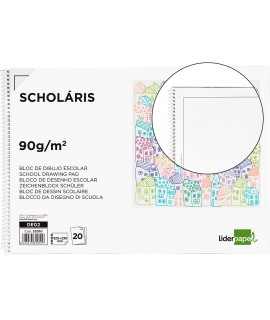 Spiral school liderpapel drawing pad 230x325mm 20 sheets 90 gr/m2 with box