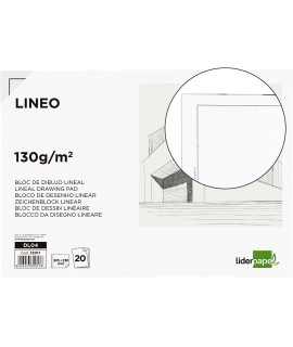 Glued linear liderpapel drawing pad 230x325mm 20 sheets 130 gr/m2 with box