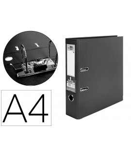 liderpapel A4 Documenta PVC Lined Lever Filing Cabinet with Radon Spinel 75mm Black Metal Compressor