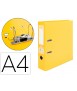 Archivador de palanca liderpapel a4 documenta forrado pvc con rado lomo 75mm amarillo compresor metalico