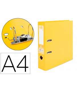 Lever Filing Cabinet liderpapel A4 Documenta PVC Lined with Backless 75mm Yellow Metal Compressor