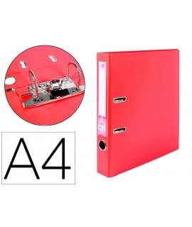 Lever Filing Cabinet liderpapel A4 Documenta PVC Lined with Backless 52mm Red Metal Compressor