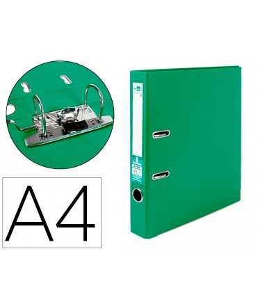 Archivador de palanca liderpapel a4 documenta forrado pvc con rado lomo 52mm verde compresor metalico