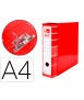 Lever file cabinet liderpapel a4 filing system lined without rado spine 80mm red with metal box and compressor