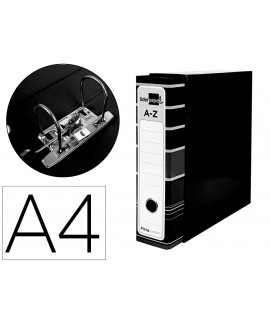 Lever file cabinet liderpapel a4 filing system lined without rado spine 80mm black with metal box and compressor
