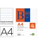 Bloc notas liderpapel horizontal a4 80 hojas 60g/m2 encolado 4 taladros doble margen azul