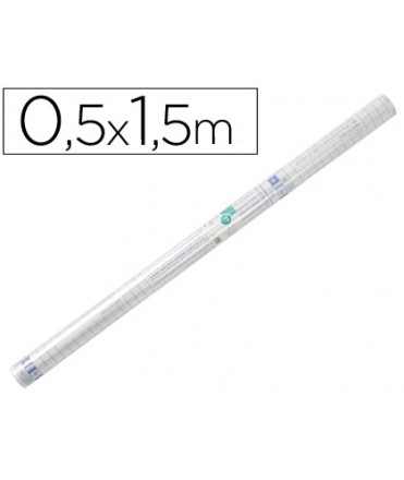 Rollo plastico adhesivo liderpapel 0,50x1,50 m 80 micras forralibros removible