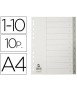 Numerical separator q-connect plastic 1-10 set of 10 multi-drill din a4 spacers
