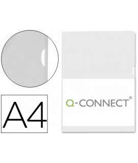 Carpeta dossier uñero plastico q-connect din a4 120 micras transparente -bolsa de 10 unidades