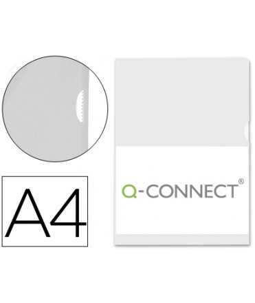 Carpeta dossier uñero plastico q-connect din a4 120 micras transparente -bolsa de 10 unidades