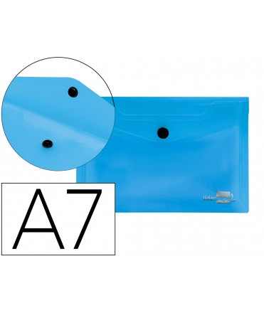 Folder liderpapel dossier brooch 44222 polypropylene din a7 translucent blue
