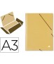 Carpeta liderpapel gomas tres solapas carton prespan a3 color amarillo