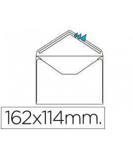 Sobre liderpapel n.21 blanco c6 114x162 mm engomado solapa de pico caja de 500 unidades